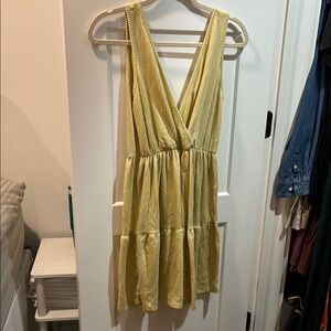 Yellow Striped Sleeveless Dress